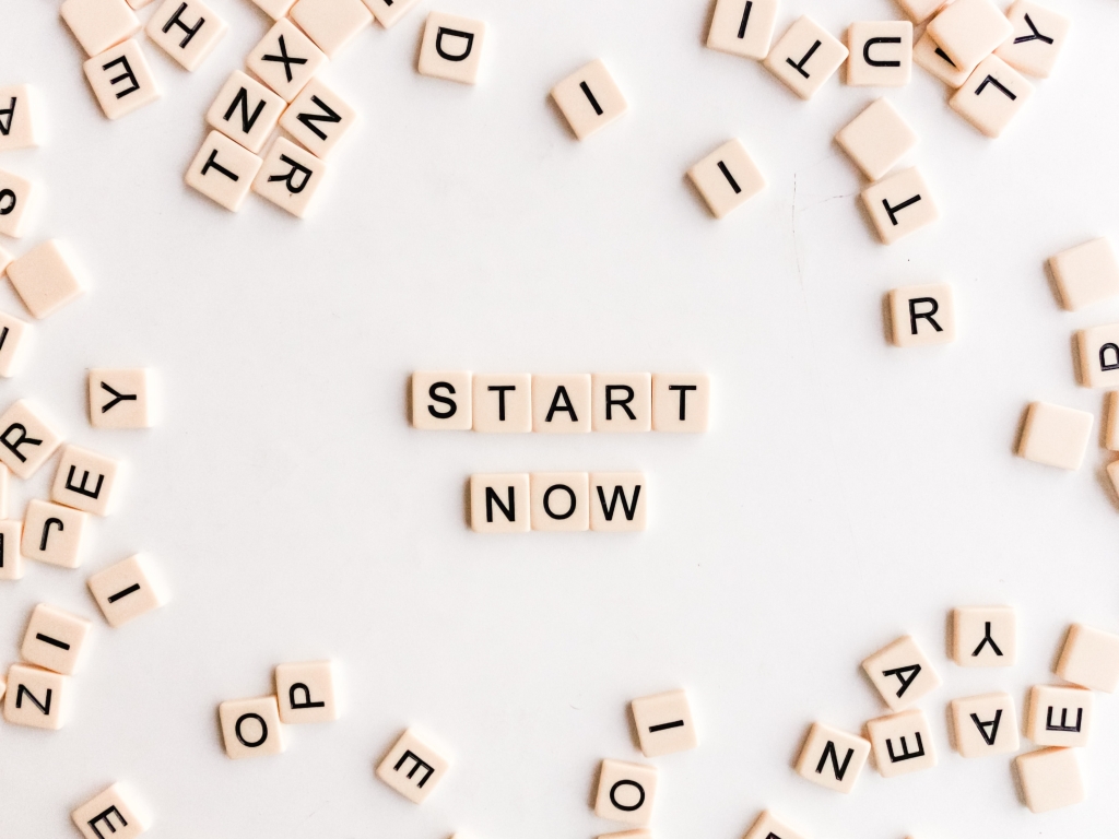 Start Now Call to Action in Scrabble